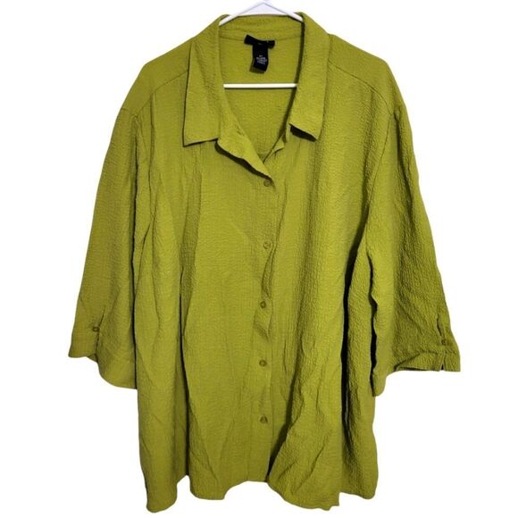 Maggie Barnes Tops - Maggie Barnes Green Tank Shacket Combo, Plus Size 4X 30/32